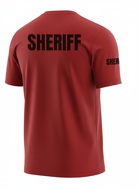 Red Sheriff Men's Shirt - Short Sleeve (Black)