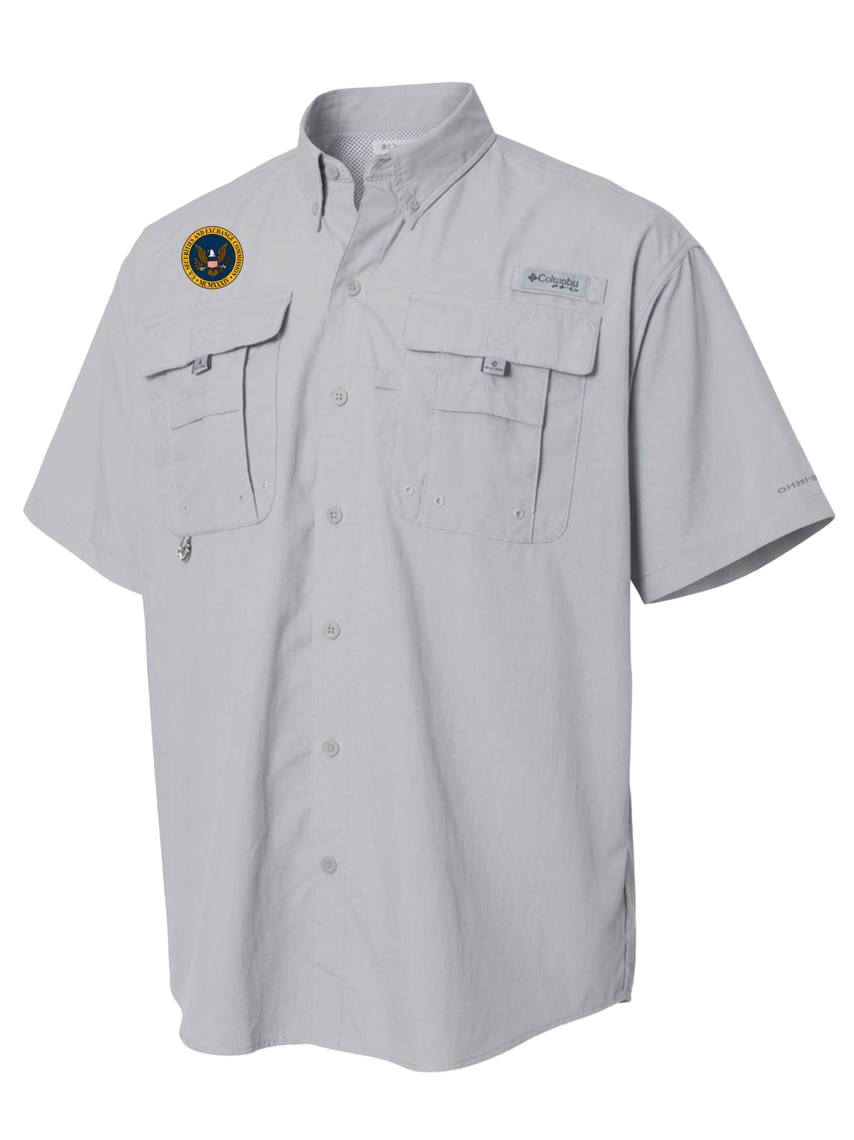 U.S. Securities and Exchange Commission (SEC) Men's Columbia Bahama™ II Button Up Short Sleeve  Cool Grey government employee uniform shirt
