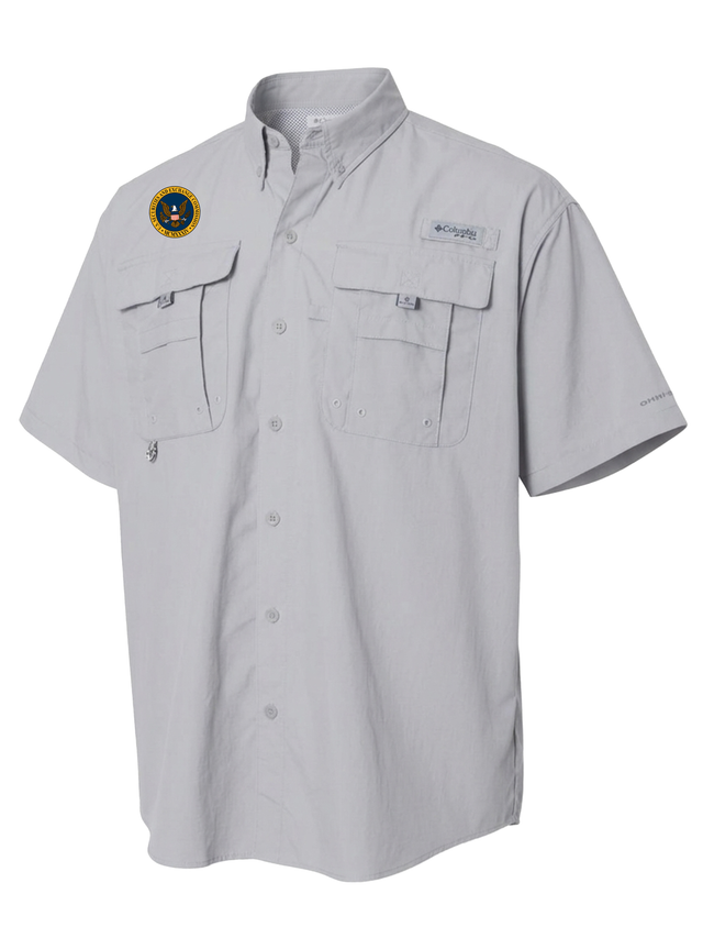 U.S. Securities and Exchange Commission (SEC) Men's Columbia Bahama™ II Button Up Short Sleeve  Cool Grey government employee uniform shirt