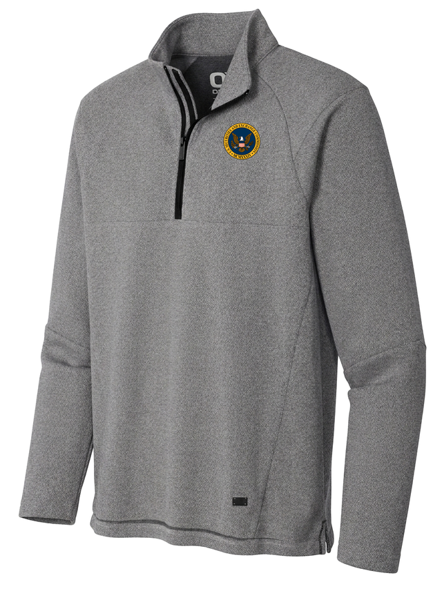 U.S. Securities and Exchange Commission (SEC) Men's Transition Quarter Zip  Light Gray government employee uniform shirt