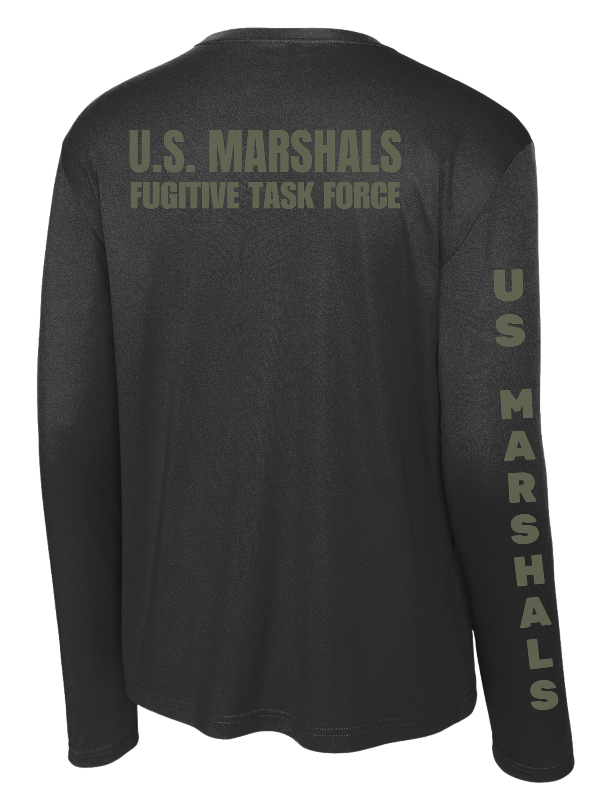 Sport-Tek® Black US Marshals Service USMS Fugitive Task Force Men's Shirt - Long Sleeve (Green)