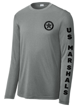 Sport-Tek® Gray US Marshals Service USMS Fugitive Task Force Men's Shirt - Long Sleeve (Black)