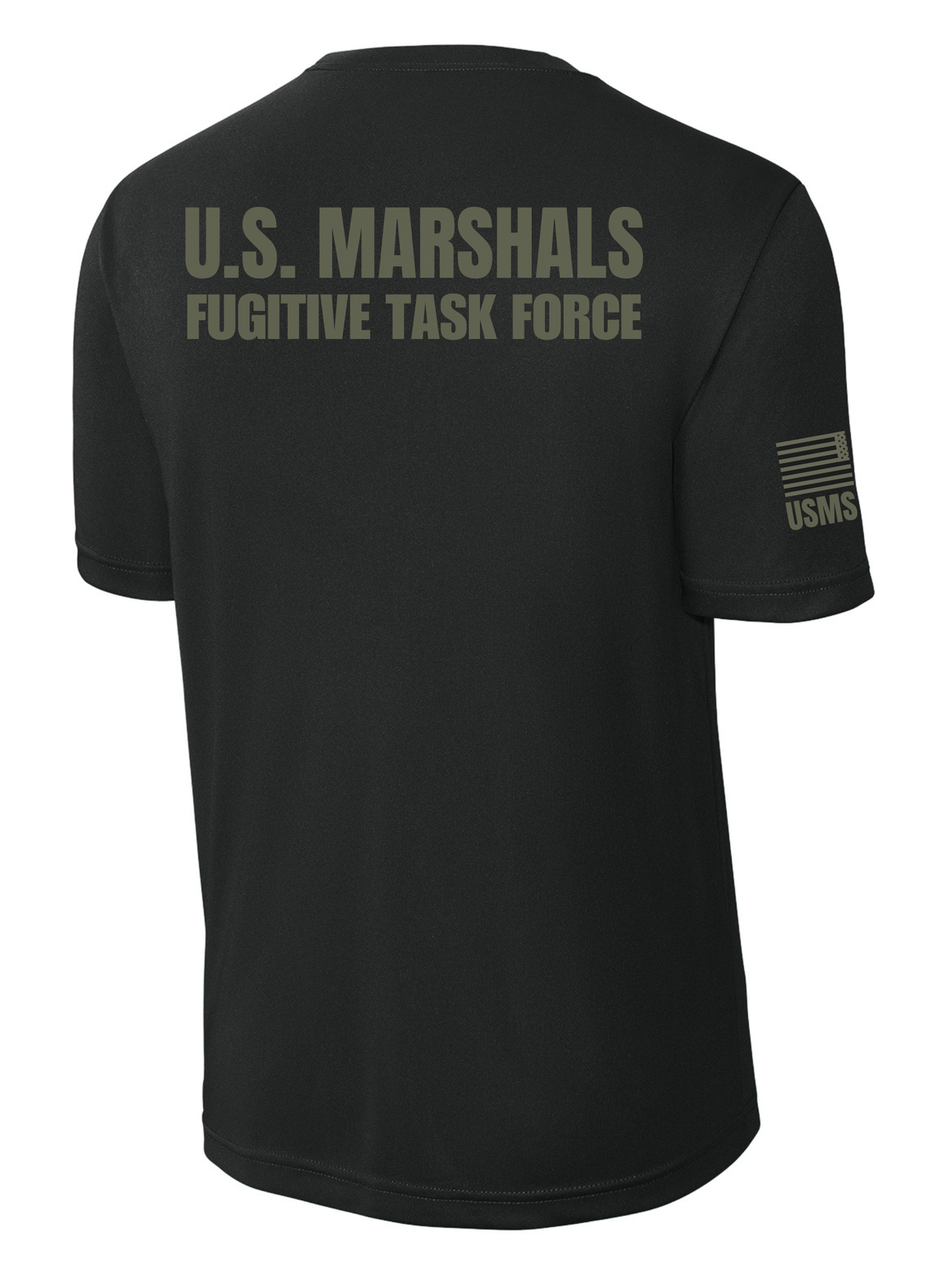 Sport-Tek® Black US Marshals Service USMS Fugitive Task Force Men's Shirt - Short Sleeve (Green)