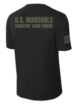 Sport-Tek® Black US Marshals Service USMS Fugitive Task Force Men's Shirt - Short Sleeve (Green)