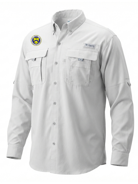 The Treasury Inspector General for Tax Administration (TIGTA) Men's Columbia Bahama™ II Button Up Long-Sleeve  White government employee uniform shirt