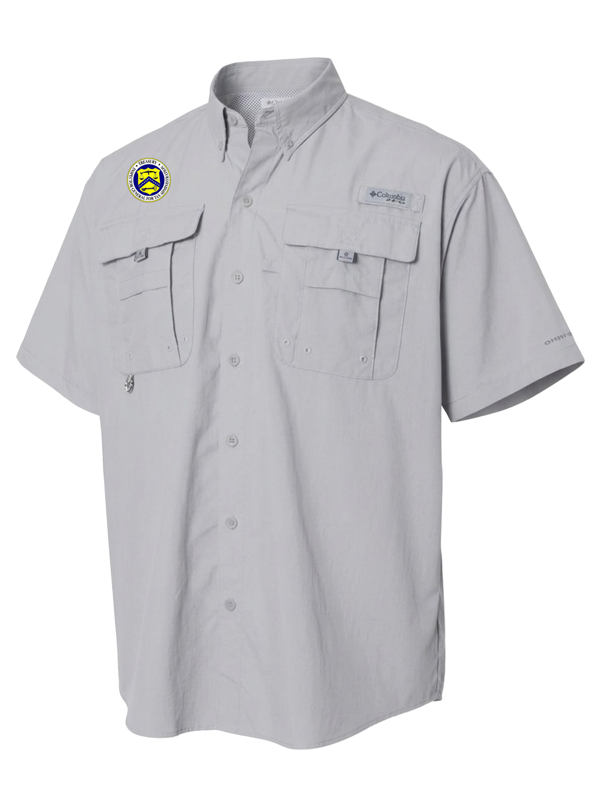 The Treasury Inspector General for Tax Administration (TIGTA) Men's Columbia Bahama™ II Button Up Short Sleeve  Cool Grey government employee uniform shirt