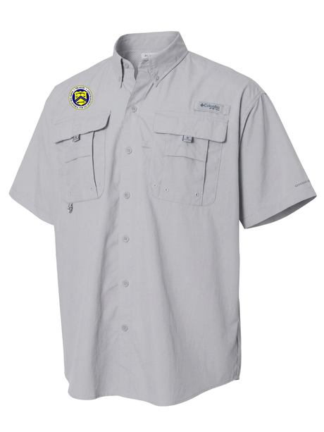 The Treasury Inspector General for Tax Administration (TIGTA) Men's Columbia Bahama™ II Button Up Short Sleeve  Cool Grey government employee uniform shirt
