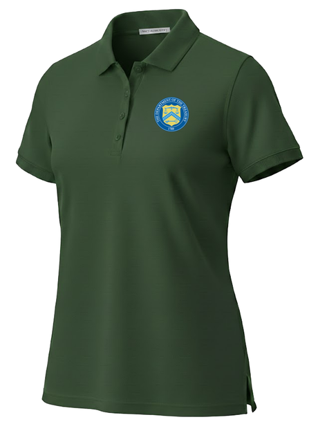 U.S. Department of The Treasury Women's Polo  Dark Green government employee uniform shirt