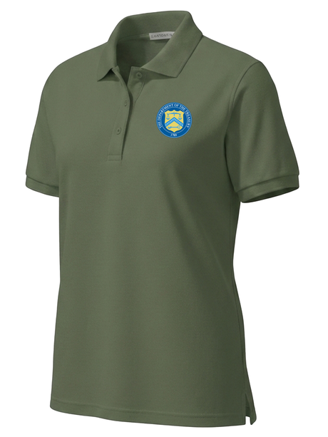 U.S. Department of The Treasury Women's Polo  Drab Green government employee uniform shirt