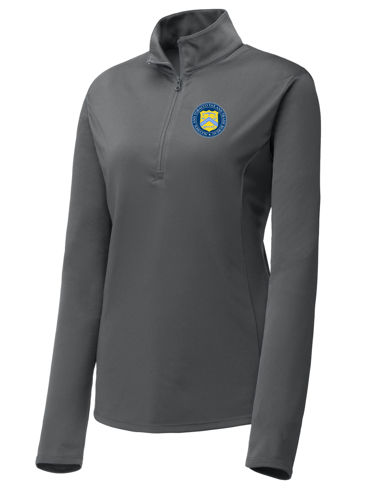 The Alcohol and Tobacco Tax and Trade Bureau (TTB) Women's Lightweight Dri Fit 1/4 Zip  Slate Gray government employee uniform shirt