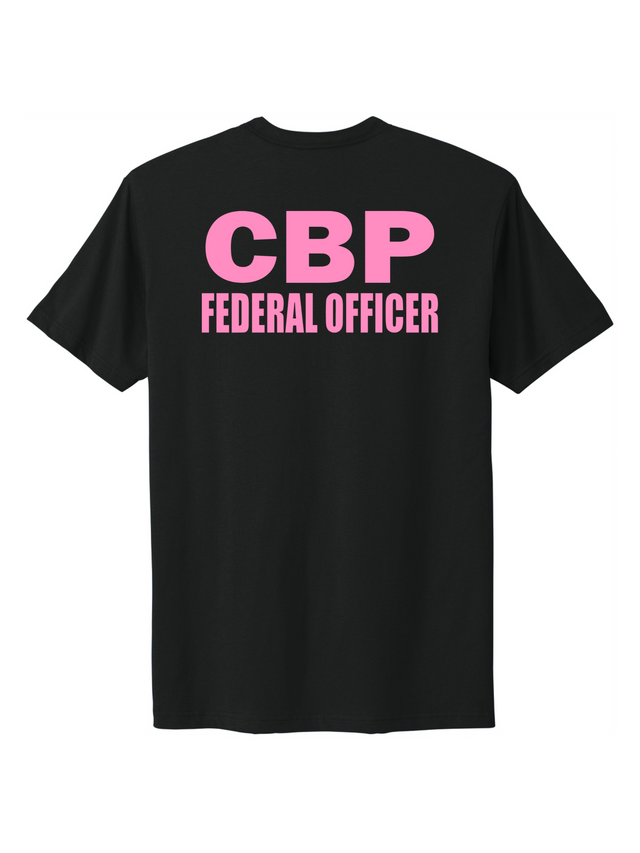 U.S. Customs and Border Protection (CBP) FEDERAL OFFICER Cancer Awareness T-Shirt BLK2