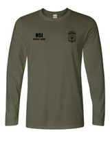 U.S. Immigration and Customs Enforcement (ICE) Homeland Security Investigations (HSI) Identifier Long Sleeve T-Shirt Drab