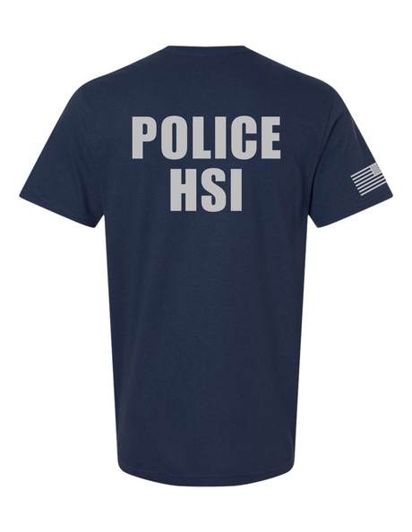 U.S. Immigration and Customs Enforcement (ICE) Homeland Security Investigations (HSI) Identifier T-Shirt Nvy