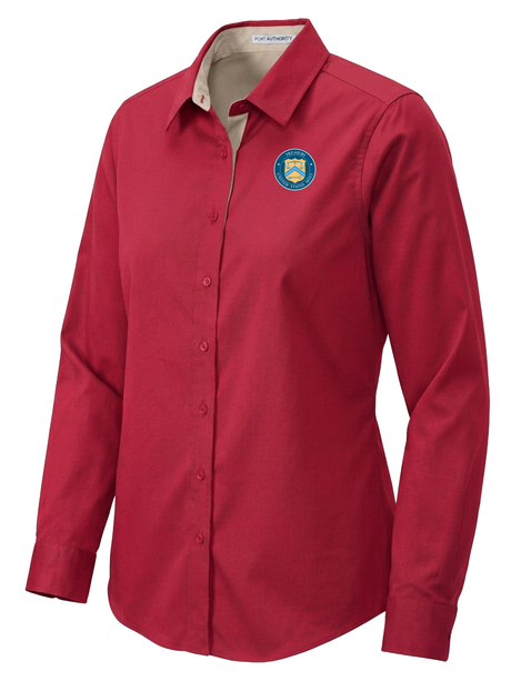 The U.S. Mint (UM) Women's Button Up  Red government employee uniform shirt