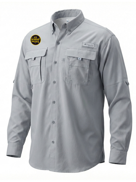 U.S. Customs and Border Patrol (USBP) Men's Columbia Bahama™ II Button Up Long-Sleeve  Cool Grey government employee uniform shirt