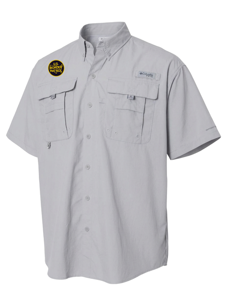 U.S. Customs and Border Patrol (USBP) Men's Columbia Bahama™ II Button Up Short Sleeve  Cool Grey government employee uniform shirt