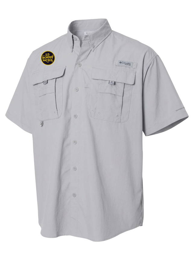 U.S. Customs and Border Patrol (USBP) Men's Columbia Bahama™ II Button Up Short Sleeve  Cool Grey government employee uniform shirt