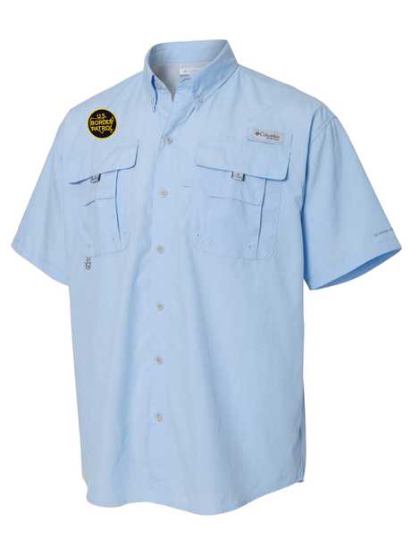 U.S. Customs and Border Patrol (USBP) Men's Columbia Bahama™ II Button Up Short Sleeve  Light Blue government employee uniform shirt