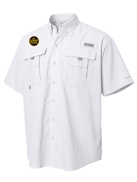 U.S. Customs and Border Patrol (USBP) Men's Columbia Bahama™ II Button Up Short Sleeve  White government employee uniform shirt