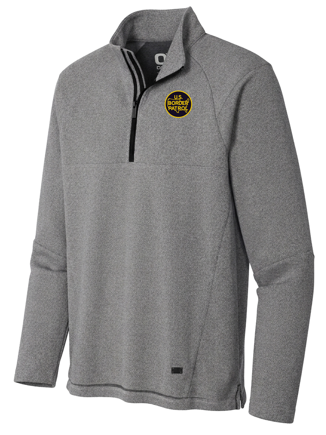 U.S. Customs and Border Patrol (USBP) Men's Transition Quarter Zip  Light Gray government employee uniform shirt