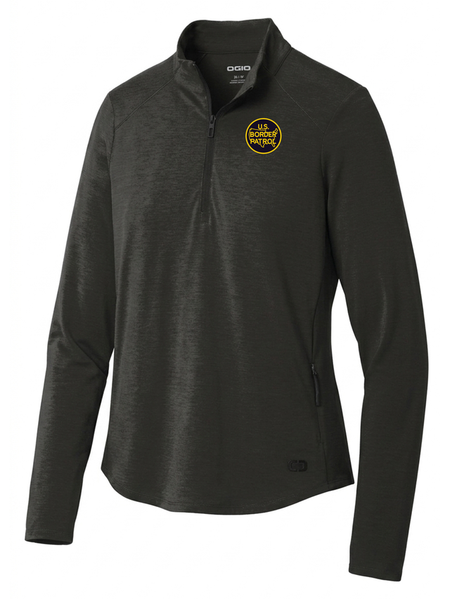 U.S. Customs and Border Patrol (USBP) Women's Motion 1/4 Zip  Black government employee uniform shirt