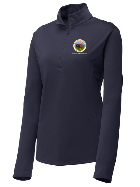 Bureau of Reclamation (USBR) Women's Lightweight Dri Fit 1/4 Zip  Navy Blue government employee uniform shirt