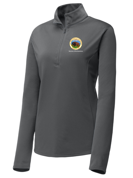 Bureau of Reclamation (USBR) Women's Lightweight Dri Fit 1/4 Zip  Slate Gray government employee uniform shirt