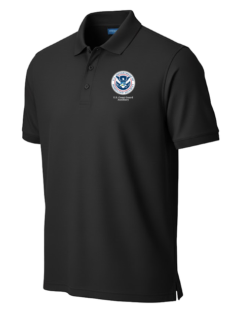 U.S. Coast Guard Auxiliary (USCGA) Men's Polo  Black government employee uniform shirt