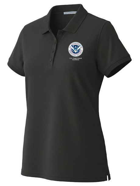 U.S. Coast Guard Auxiliary (USCGA) Women's Polo  Black government employee uniform shirt