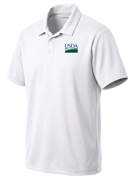 U.S. Department of Agriculture Men's Dri Fit Polo  White government employee uniform shirt