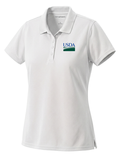 U.S. Department of Agriculture Women's Dri Fit Polo  White government employee uniform shirt