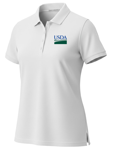 U.S. Department of Agriculture Women's Polo  White government employee uniform shirt