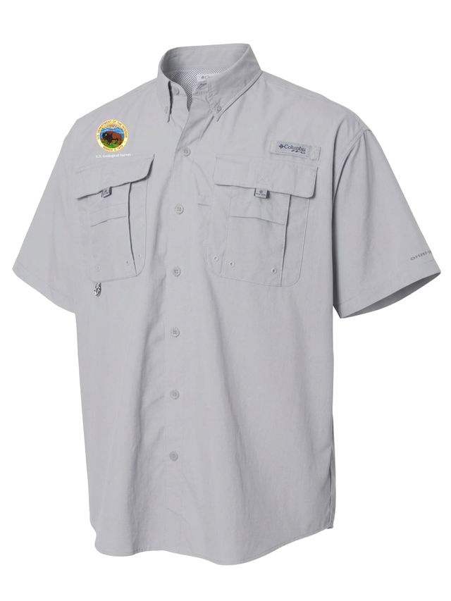 U.S. Geological Survey (USGS) Men's Columbia Bahama™ II Button Up Short Sleeve  Cool Grey government employee uniform shirt