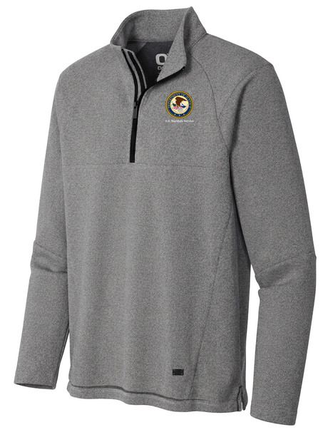 U.S. Marshals Service (USMS) Men's Transition Quarter Zip  Light Gray government employee uniform shirt