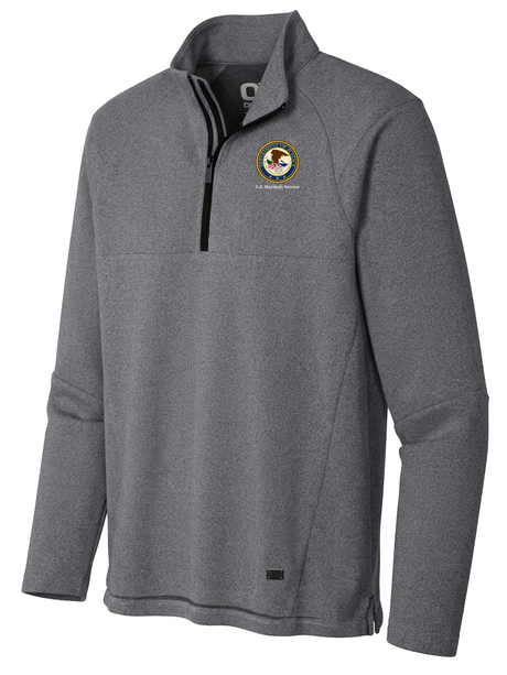 U.S. Marshals Service (USMS) Men's Transition Quarter Zip  Slate Gray government employee uniform shirt