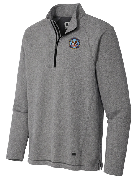 U.S. Department of Veteran Affairs (VA)  Men's Transition Quarter Zip  Light Gray government employee uniform shirt