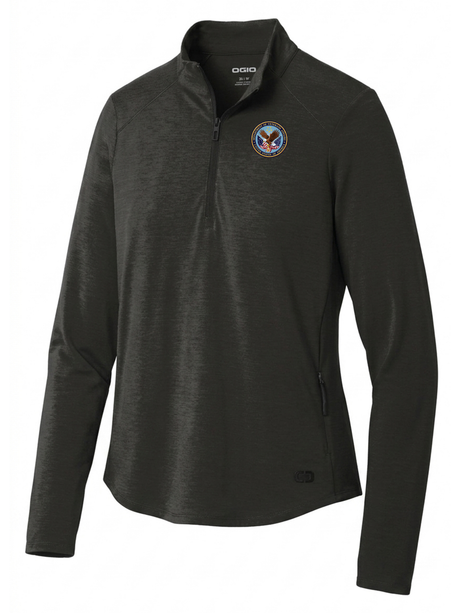 U.S. Department of Veteran Affairs (VA)  Women's Motion 1/4 Zip  Black government employee uniform shirt