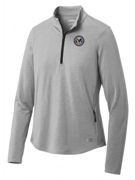 U.S. Department of Veteran Affairs (VA)  Women's Motion 1/4 Zip  Light Gray government employee uniform shirt