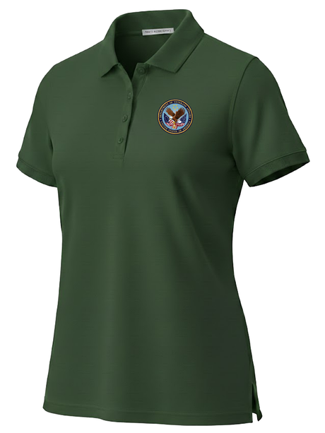 U.S. Department of Veteran Affairs (VA)  Women's Polo  Dark Green government employee uniform shirt