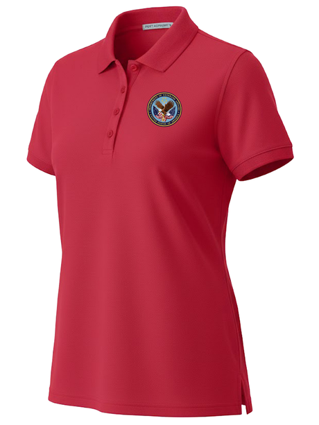 U.S. Department of Veteran Affairs (VA)  Women's Polo  Red government employee uniform shirt