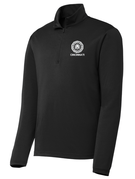 FBI Cincinnati Men's Lightweight Dri Fit 1/4 Zip Black government employee uniform shirt