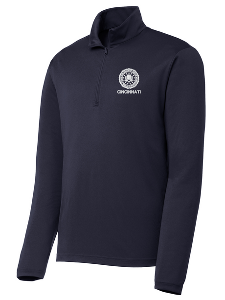 FBI Cincinnati Men's Lightweight Dri Fit 1/4 Zip Navy Blue government employee uniform shirt