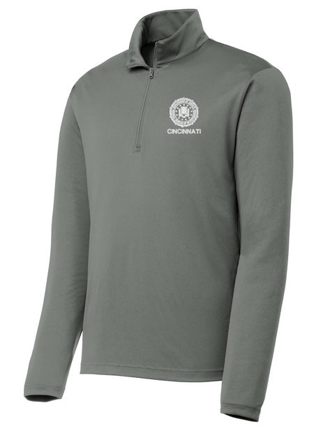 FBI Cincinnati Men's Lightweight Dri Fit 1/4 Zip Slate Gray government employee uniform shirt