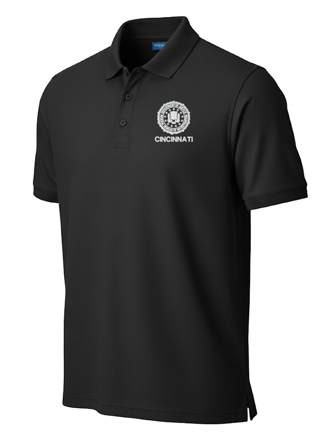 FBI Cincinnati Polo Shirt - Men's Short Sleeve Black government employee uniform shirt