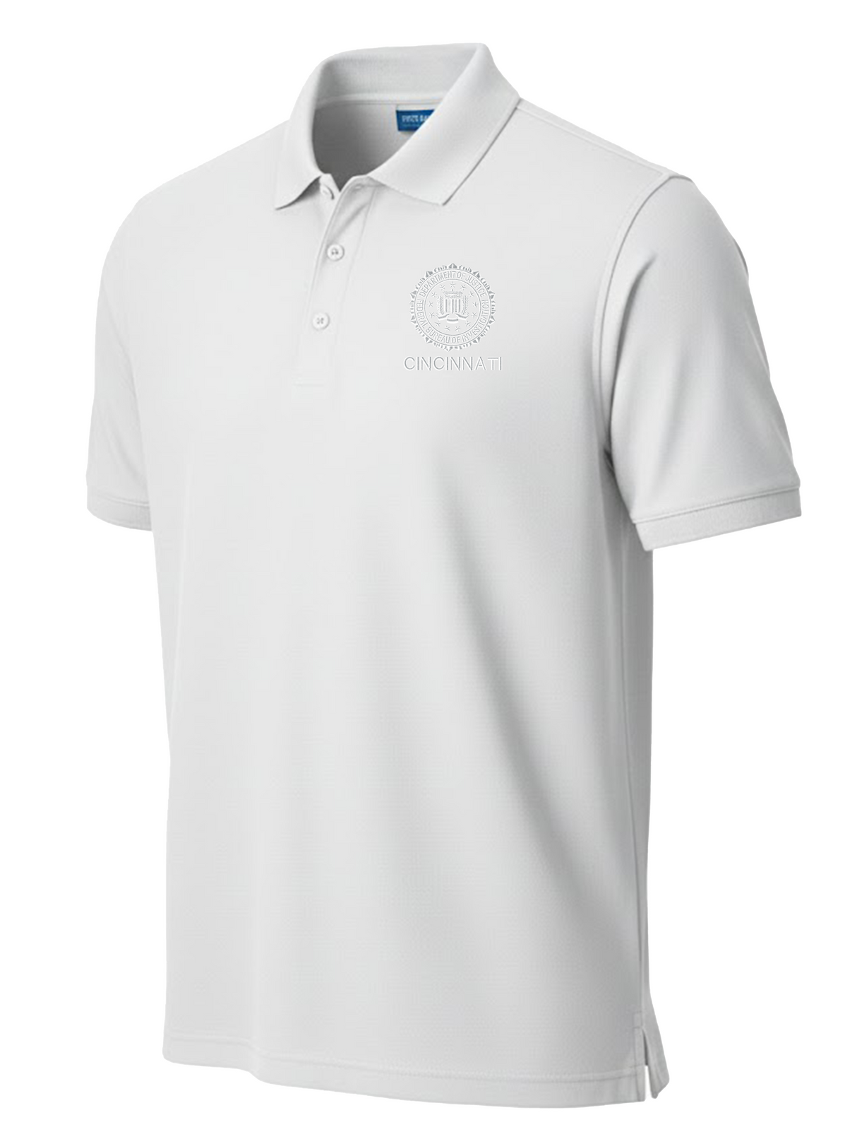 FBI Cincinnati Polo Shirt - Men's Short Sleeve White government employee uniform shirt