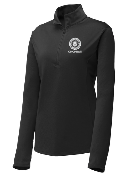 FBI Cincinnati Women's Lightweight Dri Fit 1/4 Zip Black government employee uniform shirt