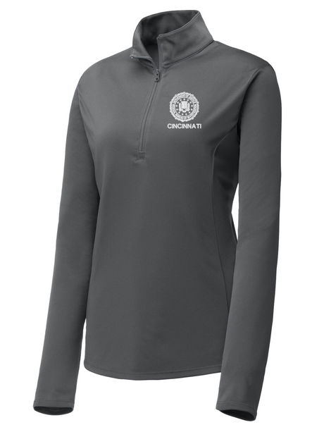 FBI Cincinnati Women's Lightweight Dri Fit 1/4 Zip Slate Gray government employee uniform shirt