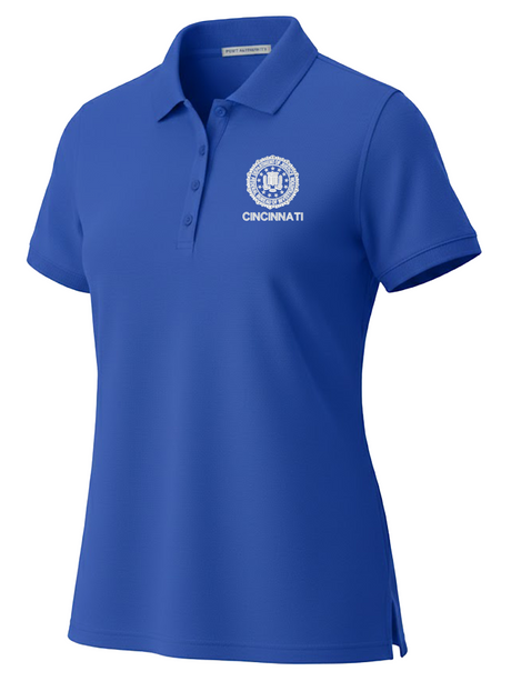 FBI Cincinnati Polo Shirt - Women's Short Sleeve Royal Blue government employee uniform shirt