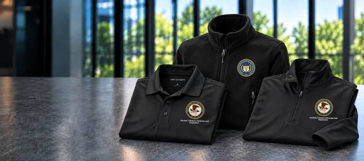 DOJ | Alcohol Tobacco and Firearms apparel and gear assortment