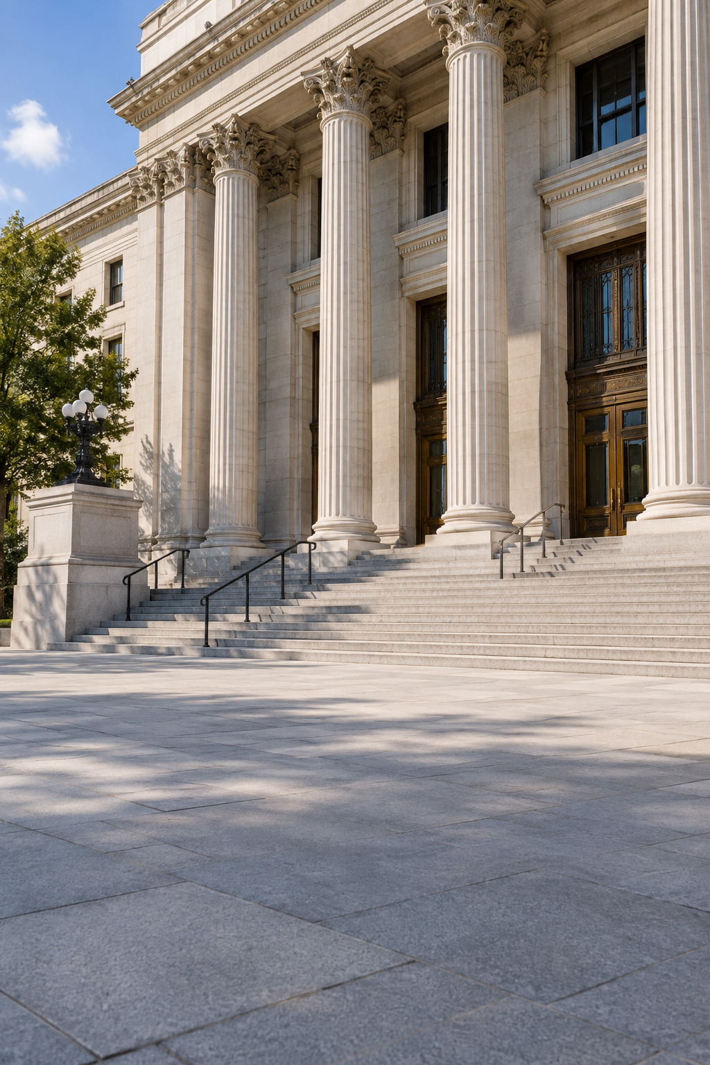Courthouse & legal work — illustrative agency collection card background